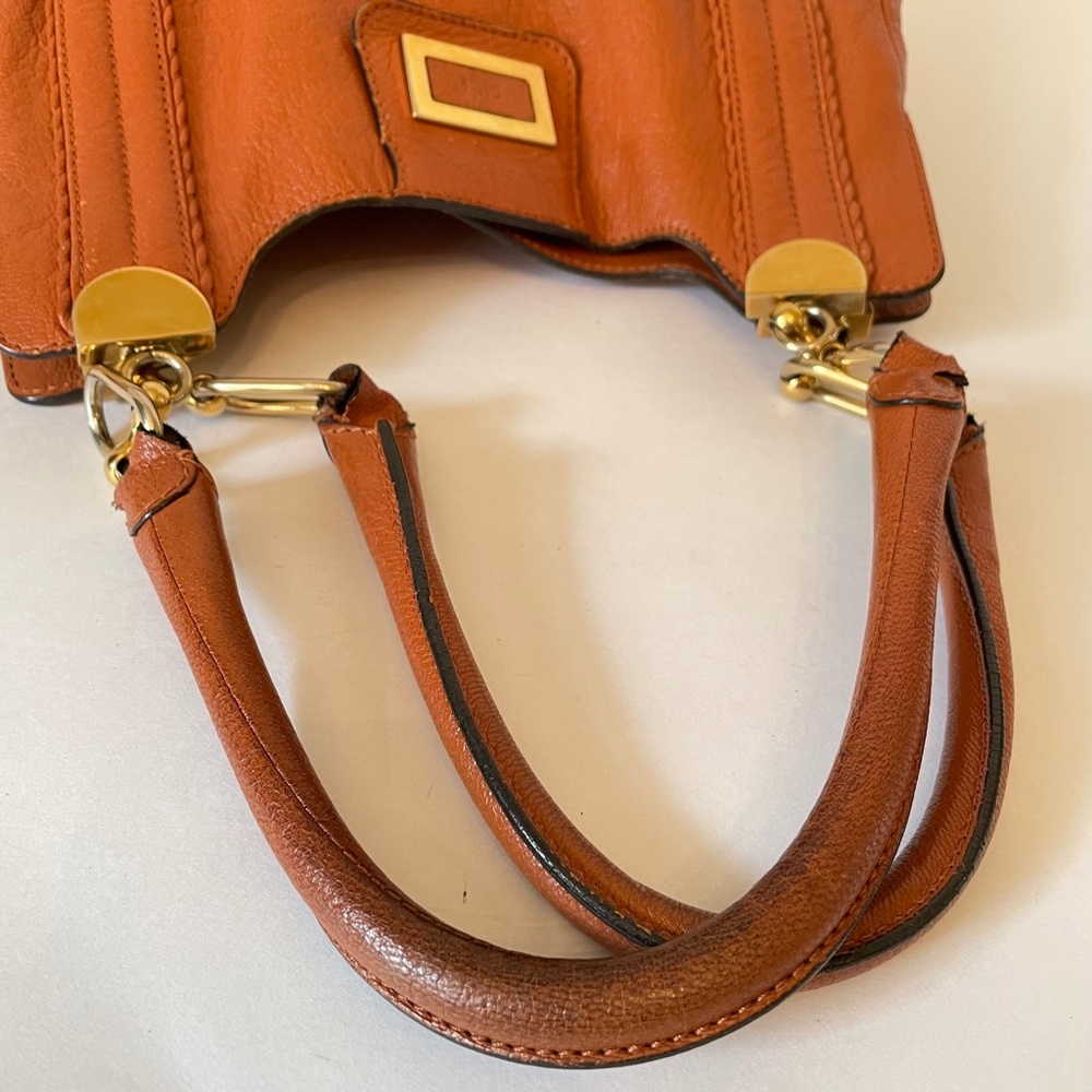 Chloe Brown Leather Shoulder Bag with Gold Hardware - Picture 12 of 14